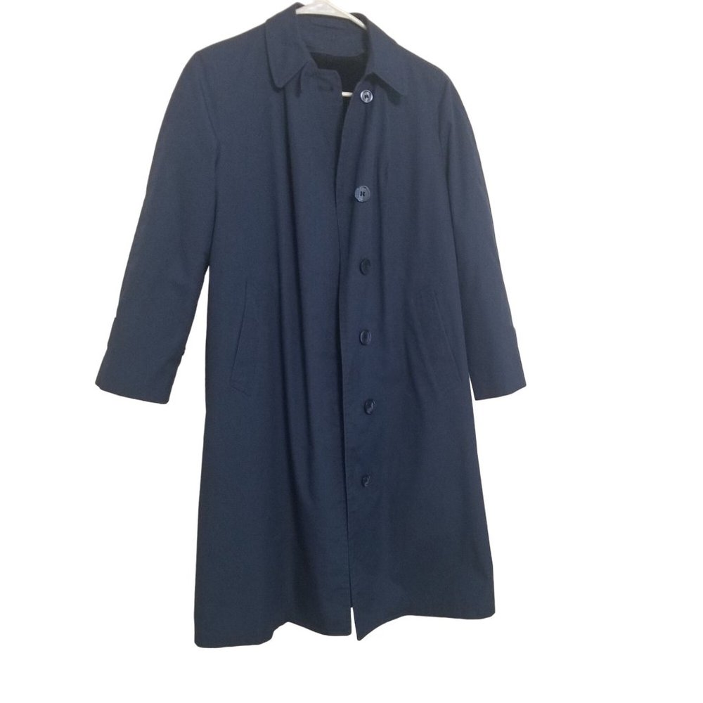 London Fog Women Trenchcoat Navy Blue Size 6 Petite Removable Liner